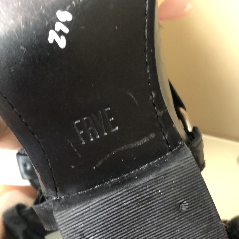 FRYE Wyatt Harness Genuine Black Leather Booties - Picture 9 of 9